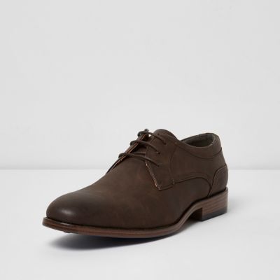 Dark brown embossed formal shoes